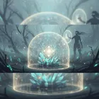 A protective shield of ethereal light surrounding something precious