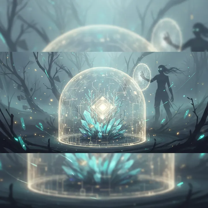 A protective shield of ethereal light surrounding something precious